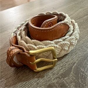 Kiel James Patrick Tan and Cream Braided Belt